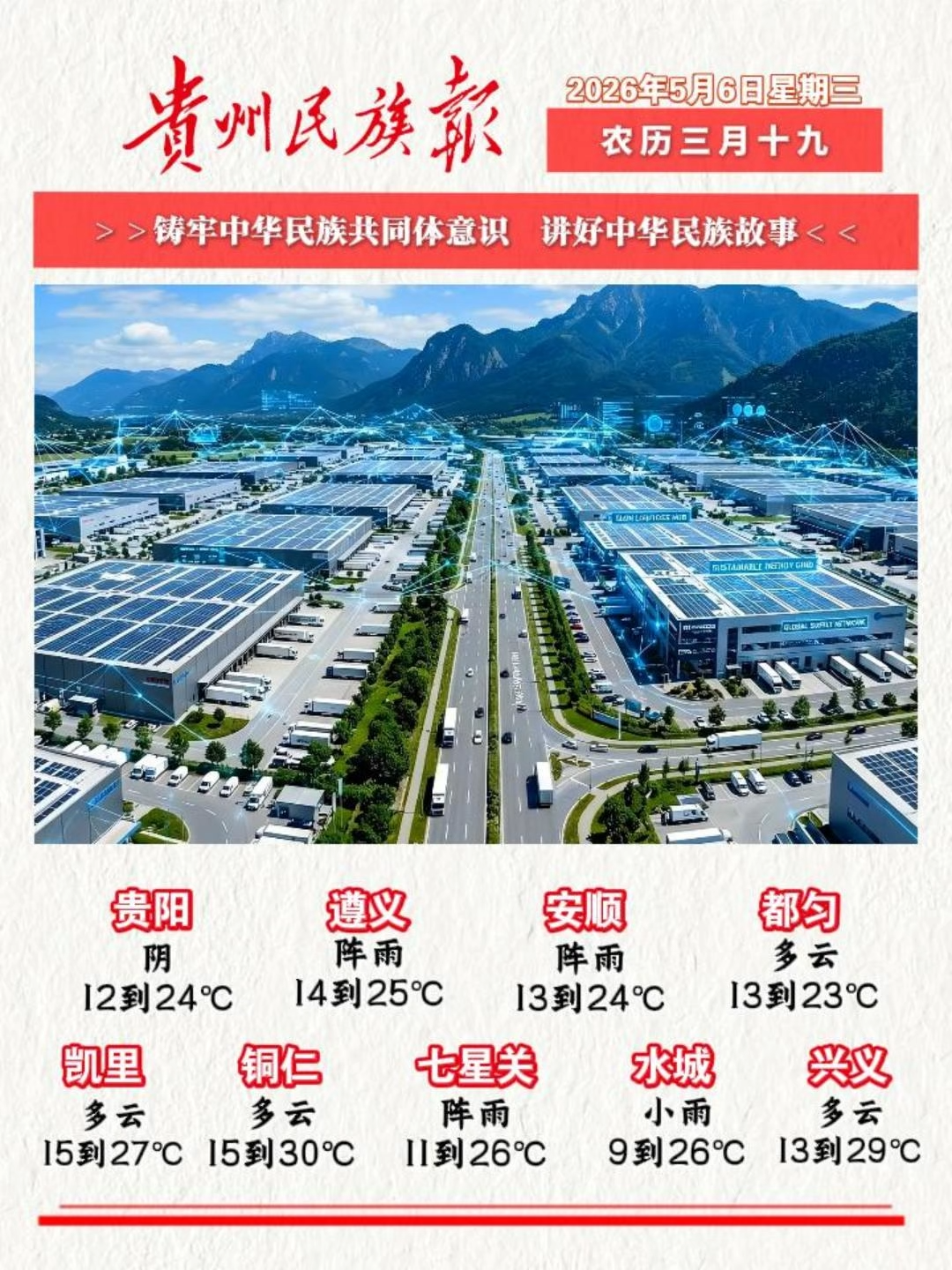 贵州民族报  早报早知道 |早上好，今天是5月6日，欢迎收看贵州民族报新闻速读～#贵州新闻#贵州天气